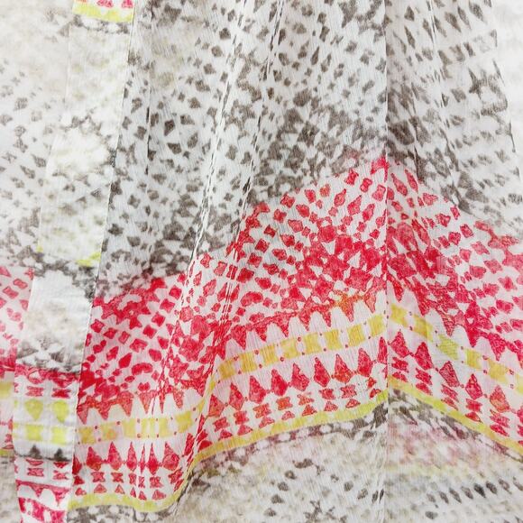 Kimono Vest Chico Beige Red Yellow Lace Sheer Whimsycore Boho Fairycore Size L - Picture 4 of 12